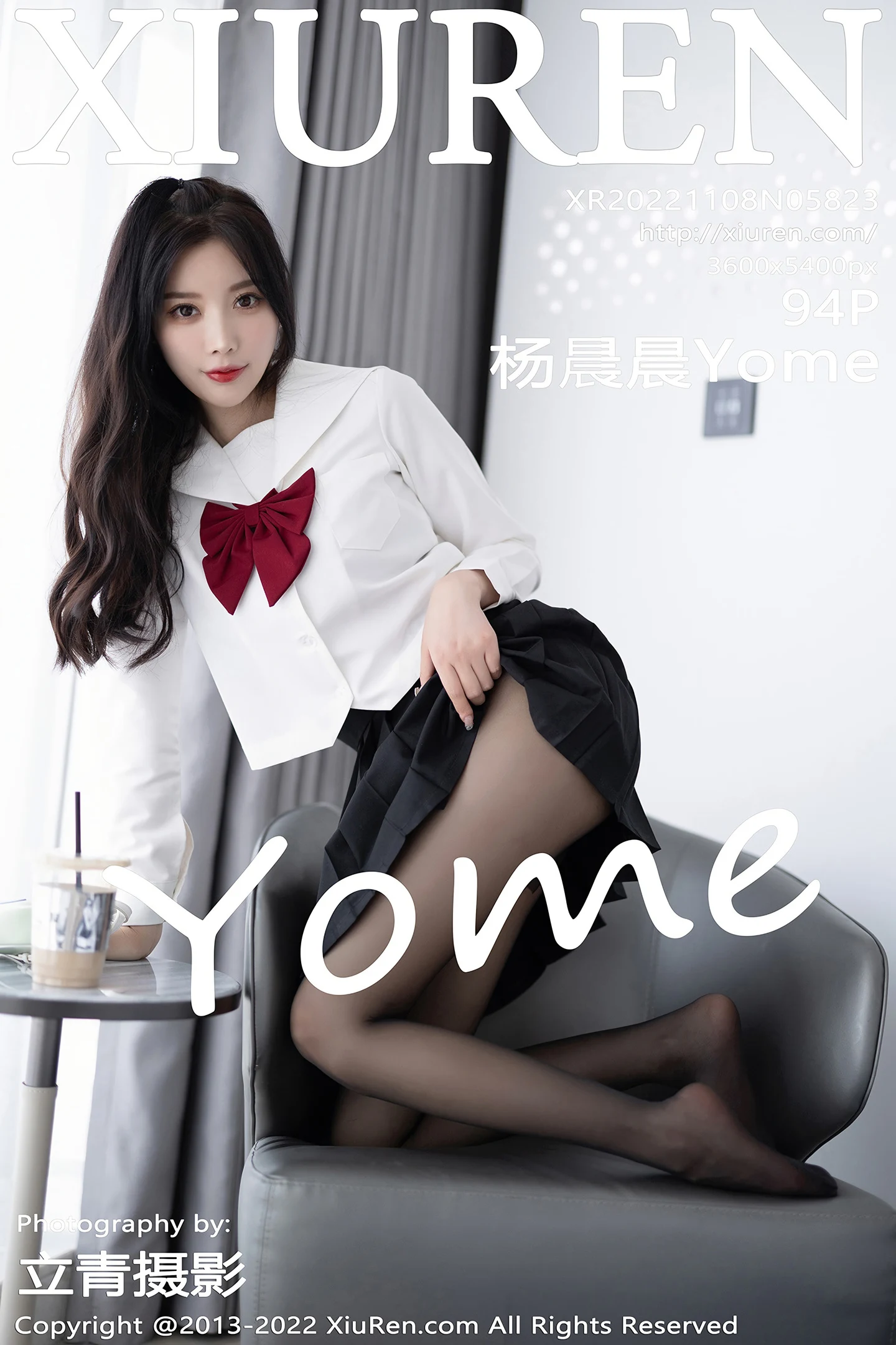 [XiuRen秀人网] VOL.5823 女神杨晨晨Yome性感白T配黑色短裙露黑色内衣迷人诱惑写真94P-秀人网官方网站